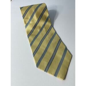 Giorgio Armani Silk Repp Necktie Men’s Yellow Officecore Academia Preppy